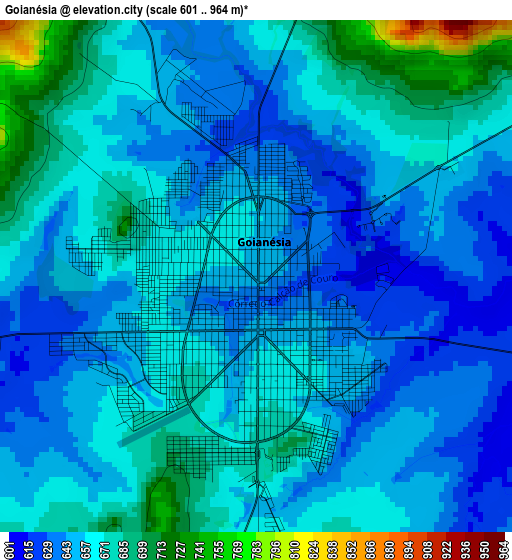Goianésia elevation map