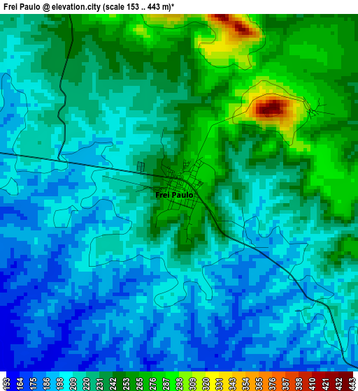 Frei Paulo elevation map