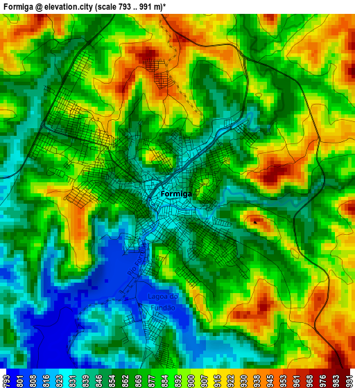 Formiga elevation map