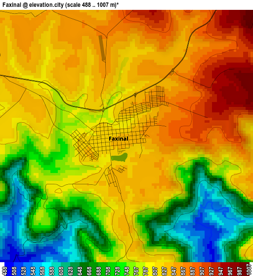 Faxinal elevation map
