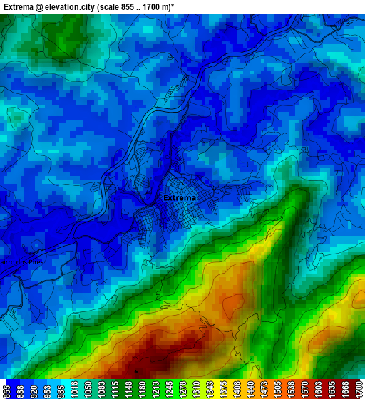 Extrema elevation map