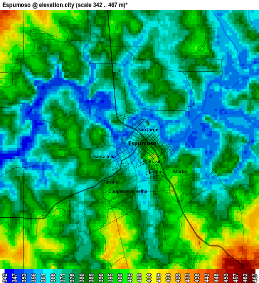 Espumoso elevation map