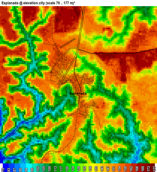 Esplanada elevation map