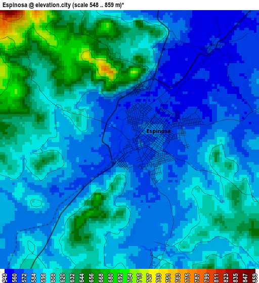 Espinosa elevation map