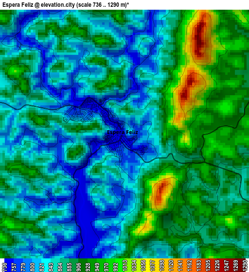 Espera Feliz elevation map