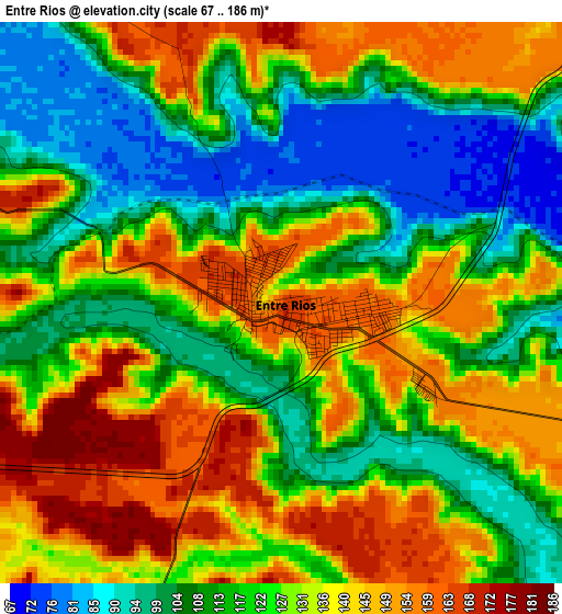 Entre Rios elevation map