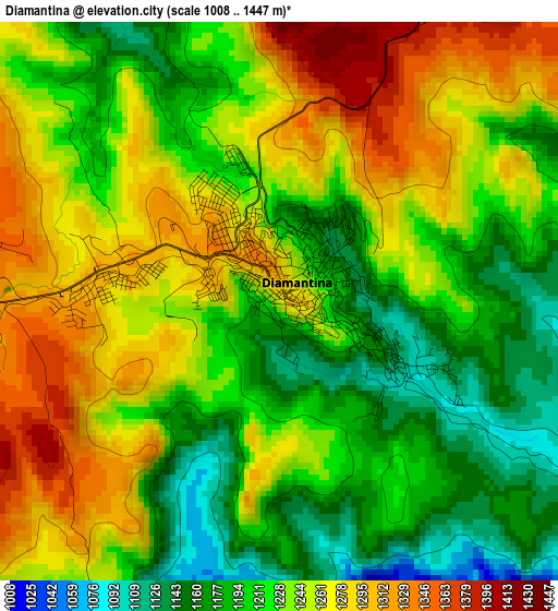 Diamantina elevation map