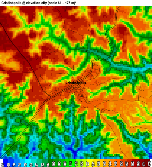 Cristinápolis elevation map