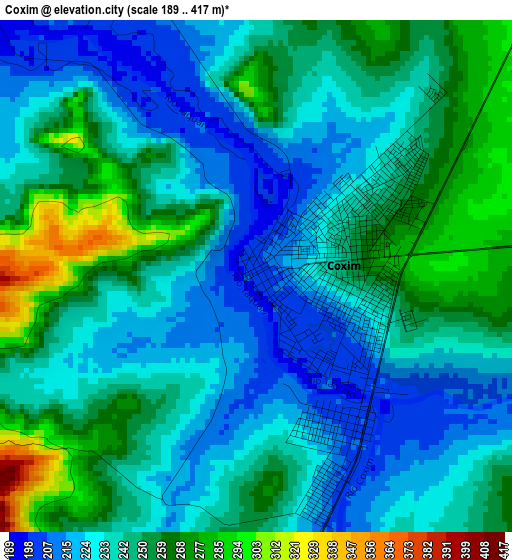 Coxim elevation map