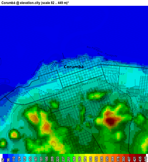 Corumbá elevation map