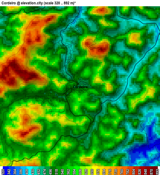Cordeiro elevation map