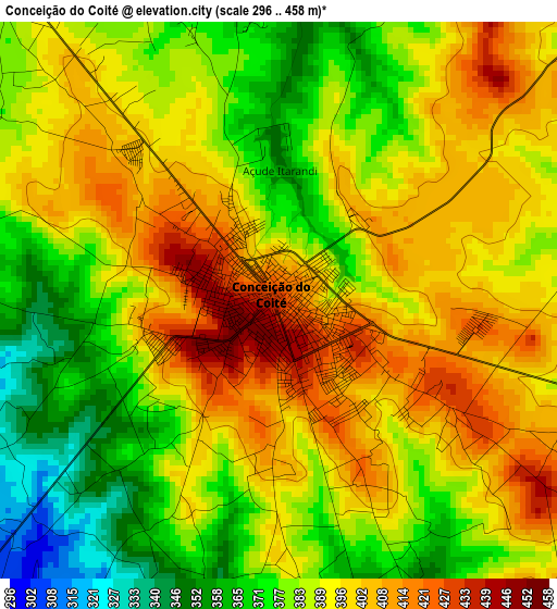 Conceição do Coité elevation map