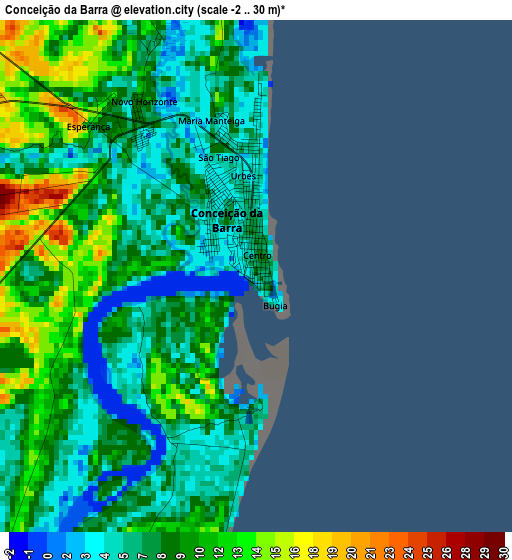 Conceição da Barra elevation map