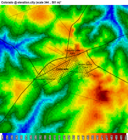 Colorado elevation map