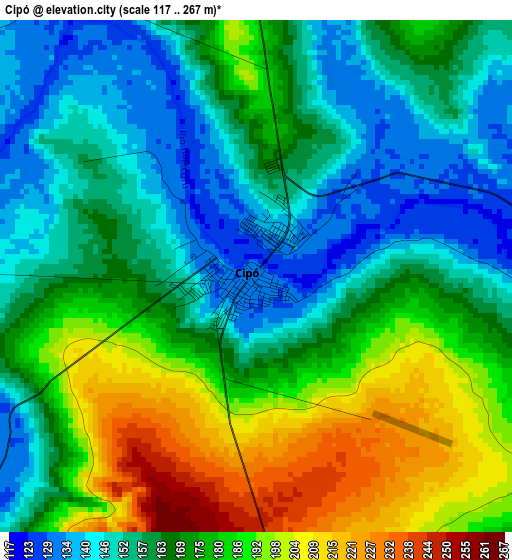 Cipó elevation map