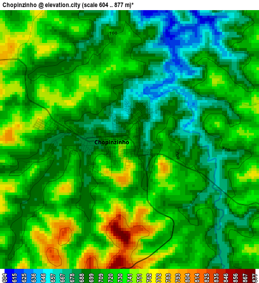 Chopinzinho elevation map