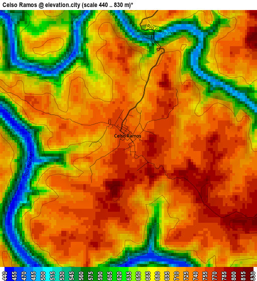 Celso Ramos elevation map