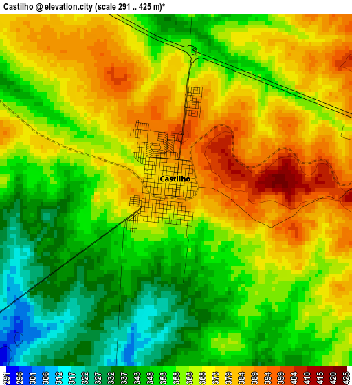 Castilho elevation map