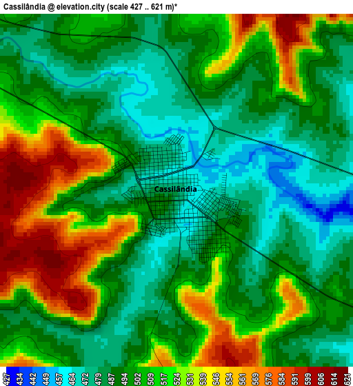 Cassilândia elevation map