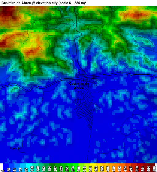 Casimiro de Abreu elevation map