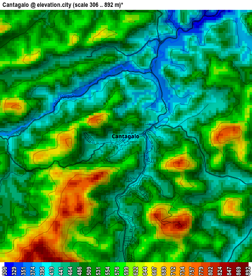 Cantagalo elevation map