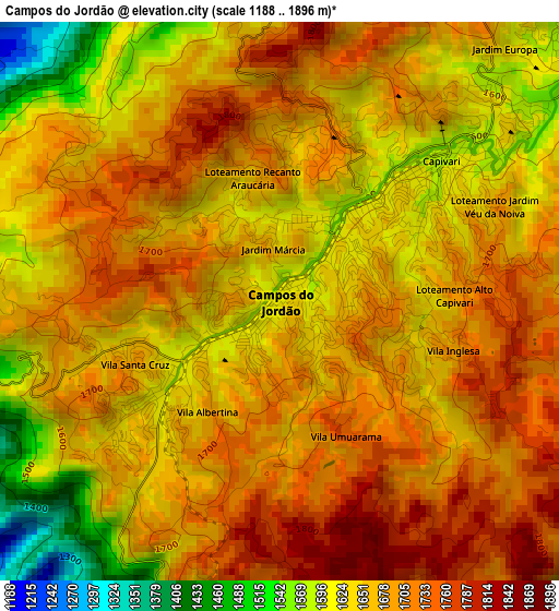 Campos do Jordão elevation map