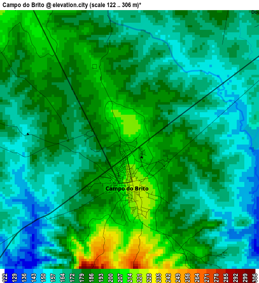 Campo do Brito elevation map