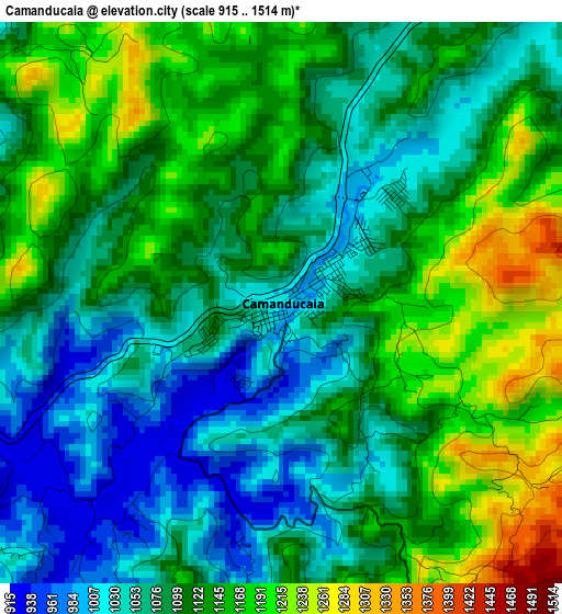 Camanducaia elevation map