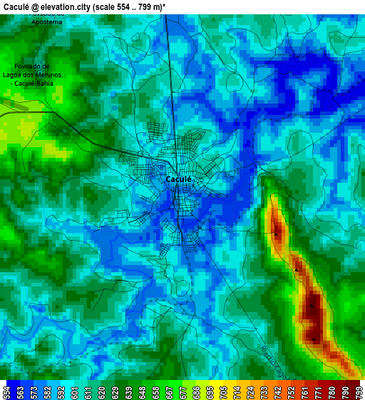 Caculé elevation map