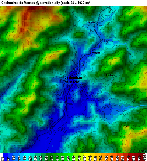 Cachoeiras de Macacu elevation map