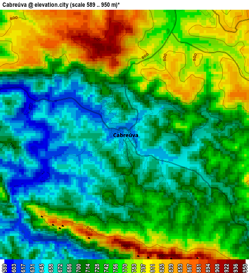 Cabreúva elevation map