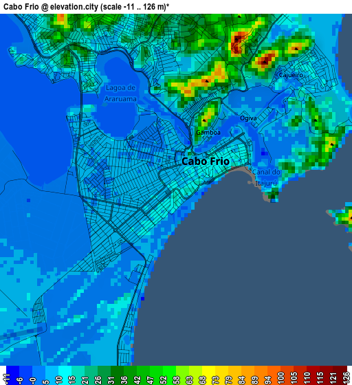 Cabo Frio elevation map