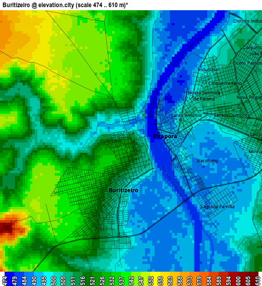 Buritizeiro elevation map