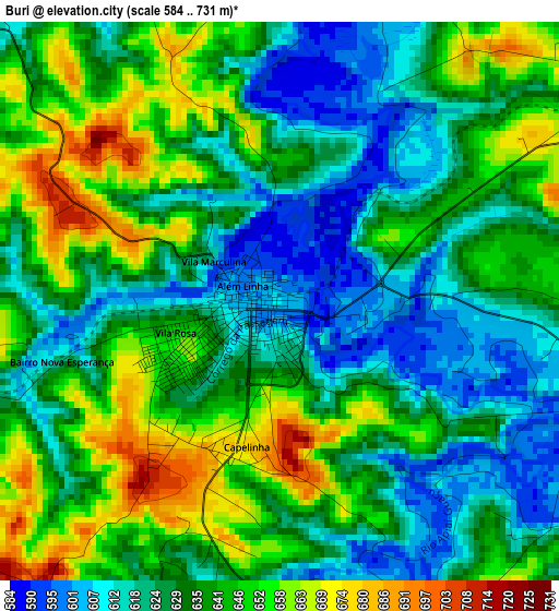 Buri elevation map