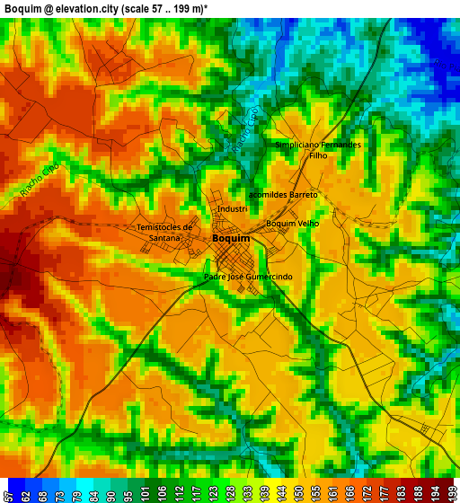 Boquim elevation map