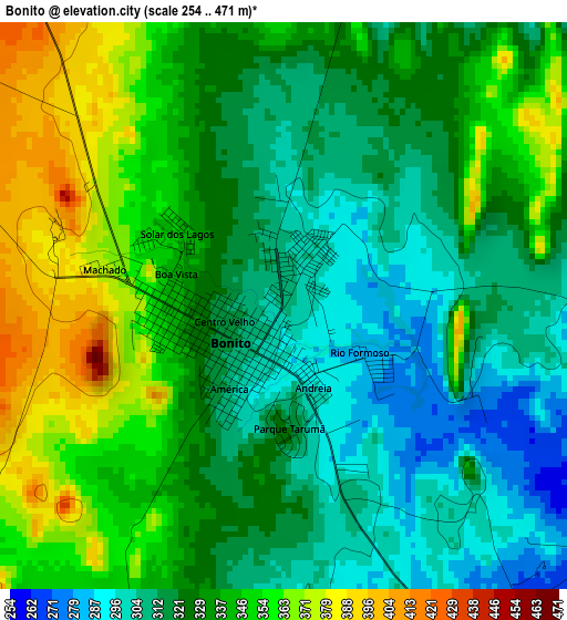 Bonito elevation map