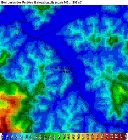 Bom Jesus dos Perdões elevation map