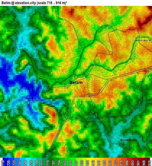 Betim elevation map