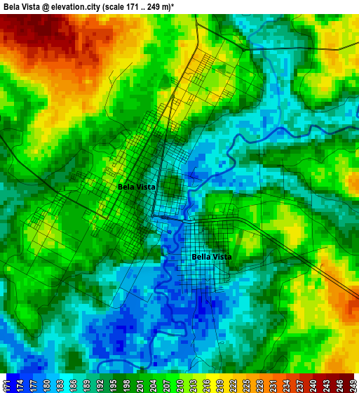 Bela Vista elevation map