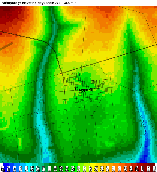 Bataiporã elevation map