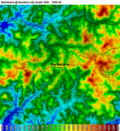 Barbacena elevation map