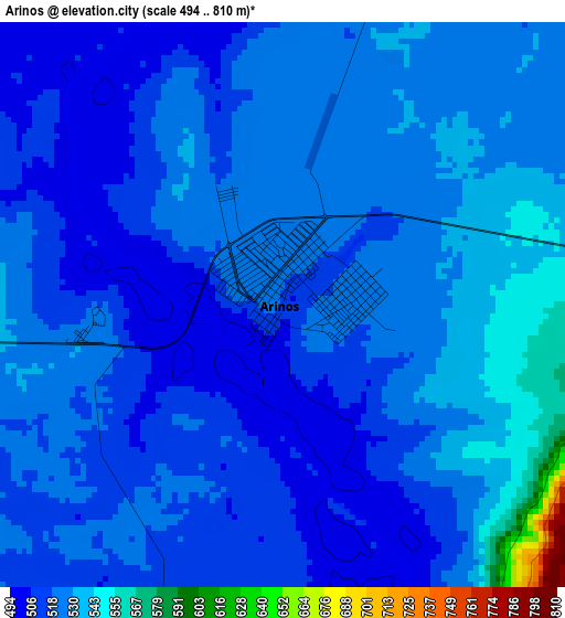 Arinos elevation map