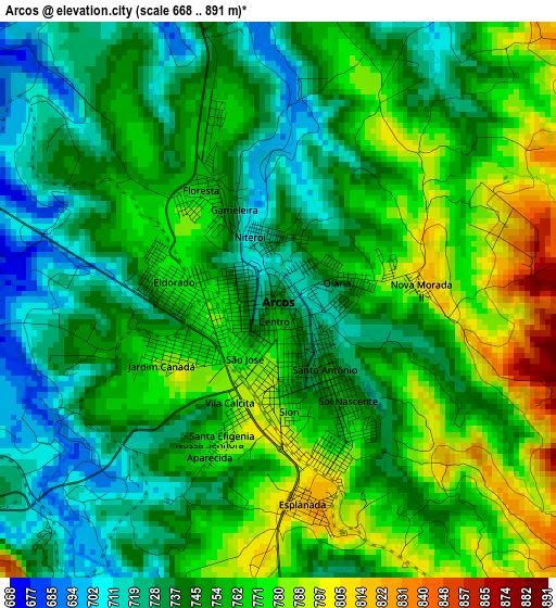 Arcos elevation map