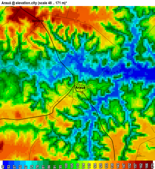 Arauá elevation map