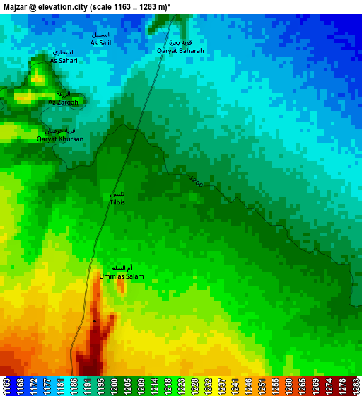 Majzar elevation map