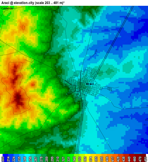 Araci elevation map