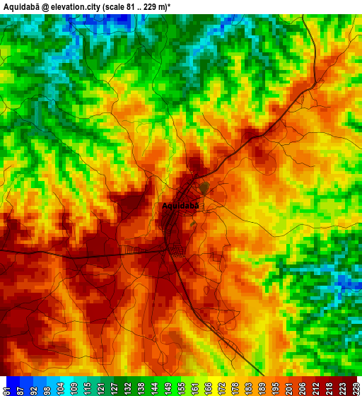 Aquidabã elevation map
