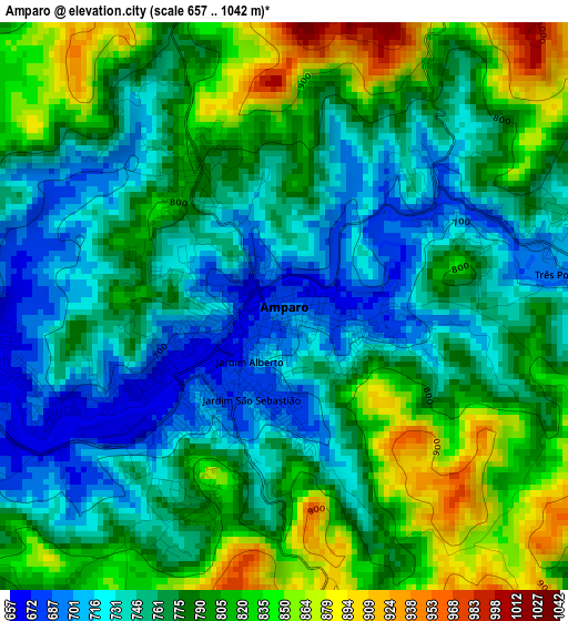 Amparo elevation map