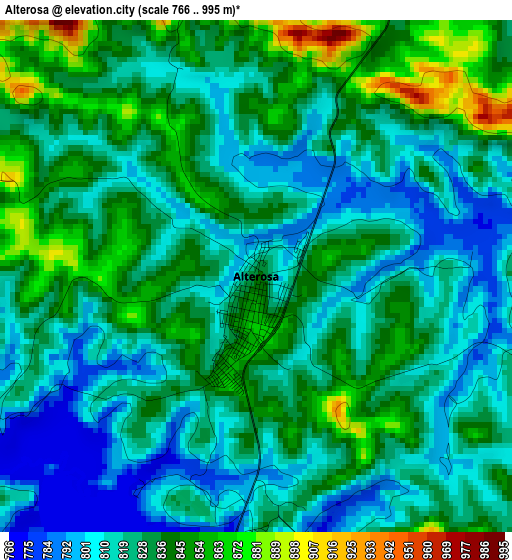 Alterosa elevation map