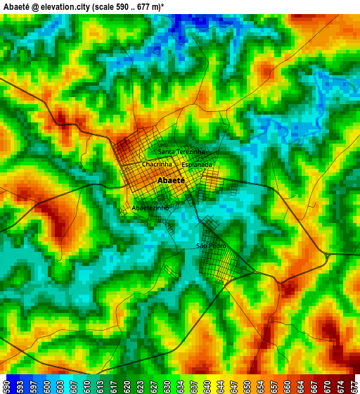 Abaeté elevation map